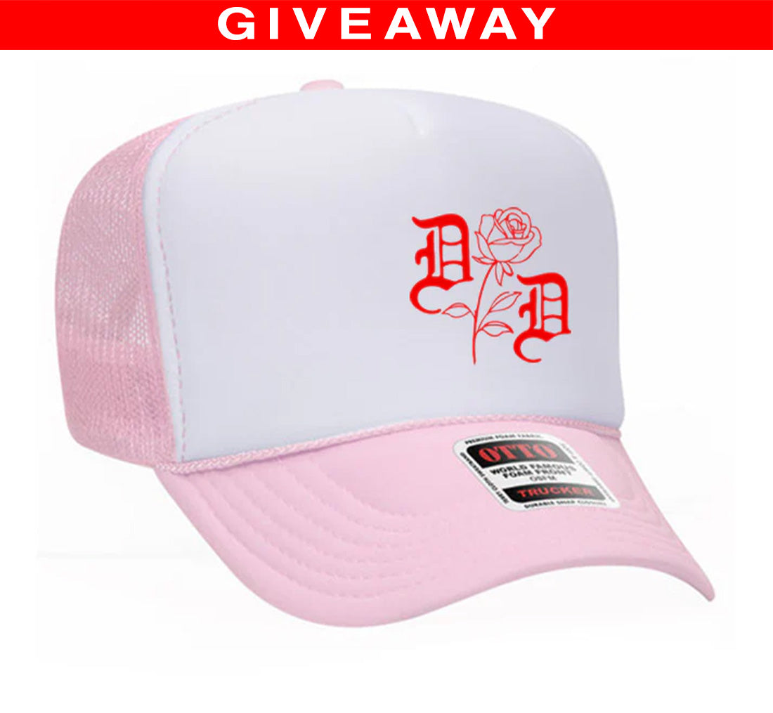 GIVEAWAY HAT - Split Rose Trucker Hat (8 Entries)