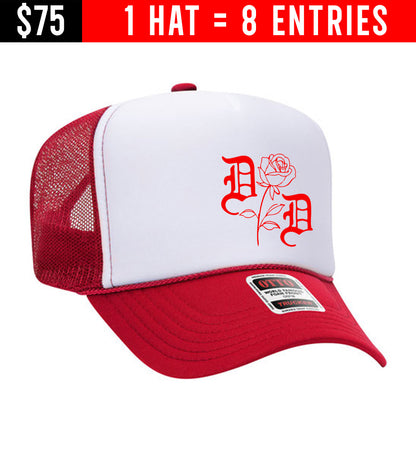 GIVEAWAY HAT - Split Rose Trucker Hat (8 Entries)
