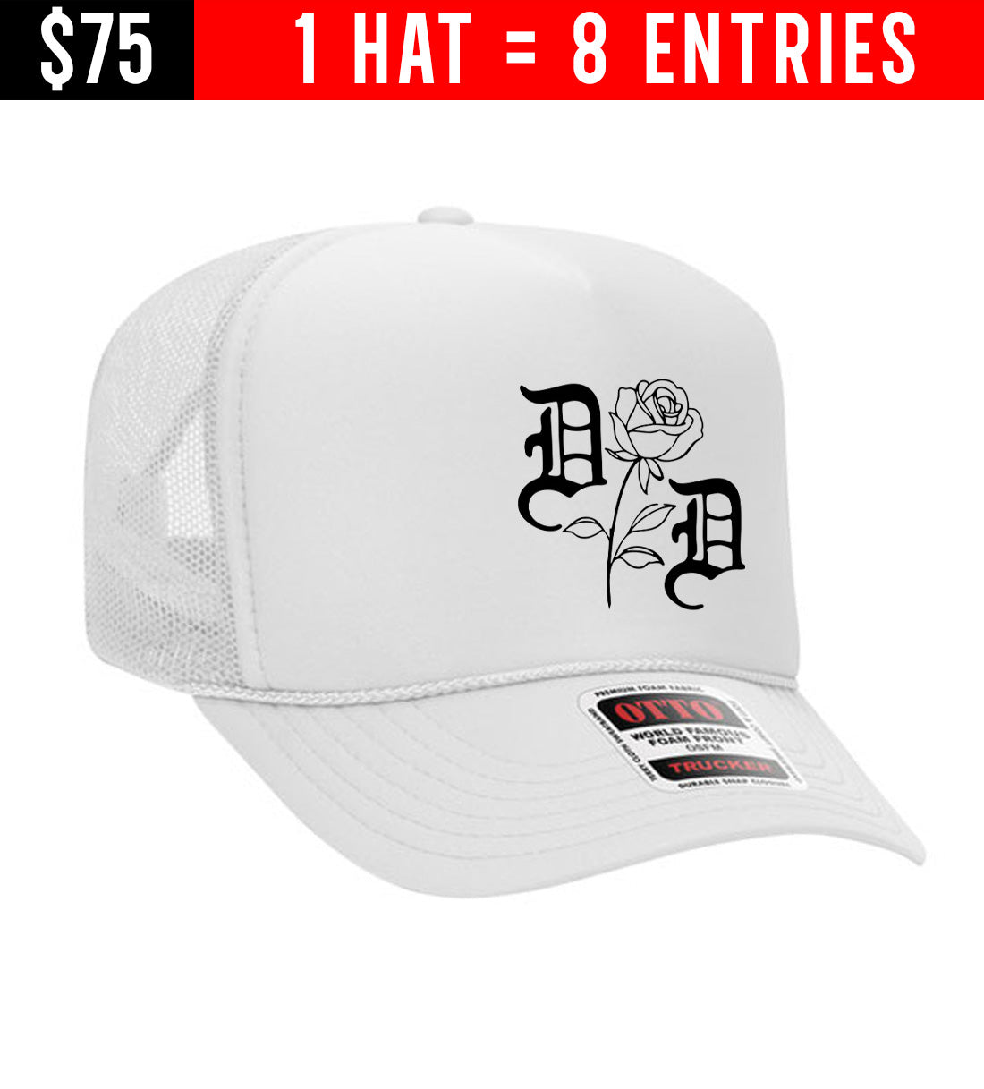 GIVEAWAY HAT - Split Rose Trucker Hat (8 Entries)
