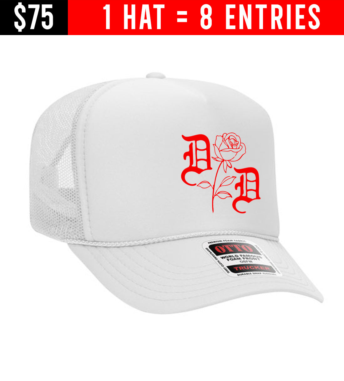 GIVEAWAY HAT - Split Rose Trucker Hat (8 Entries)