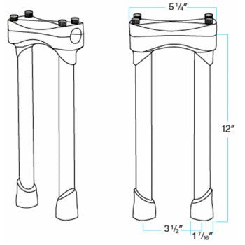 Biltwell Murdock 1" Handlebar Risers | Straight